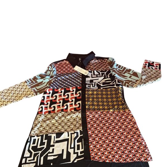 Berek Colorful Patchwork Long Sleeve Button Down Shirt - Picture 1 of 5